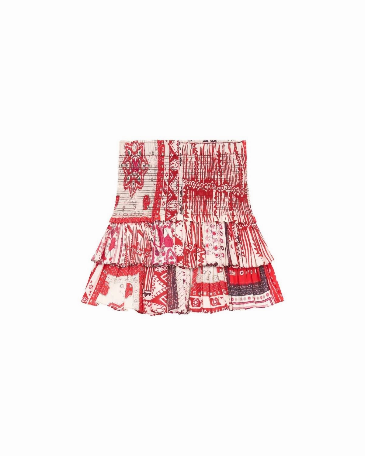 Naomi Skirt In Red/ecru