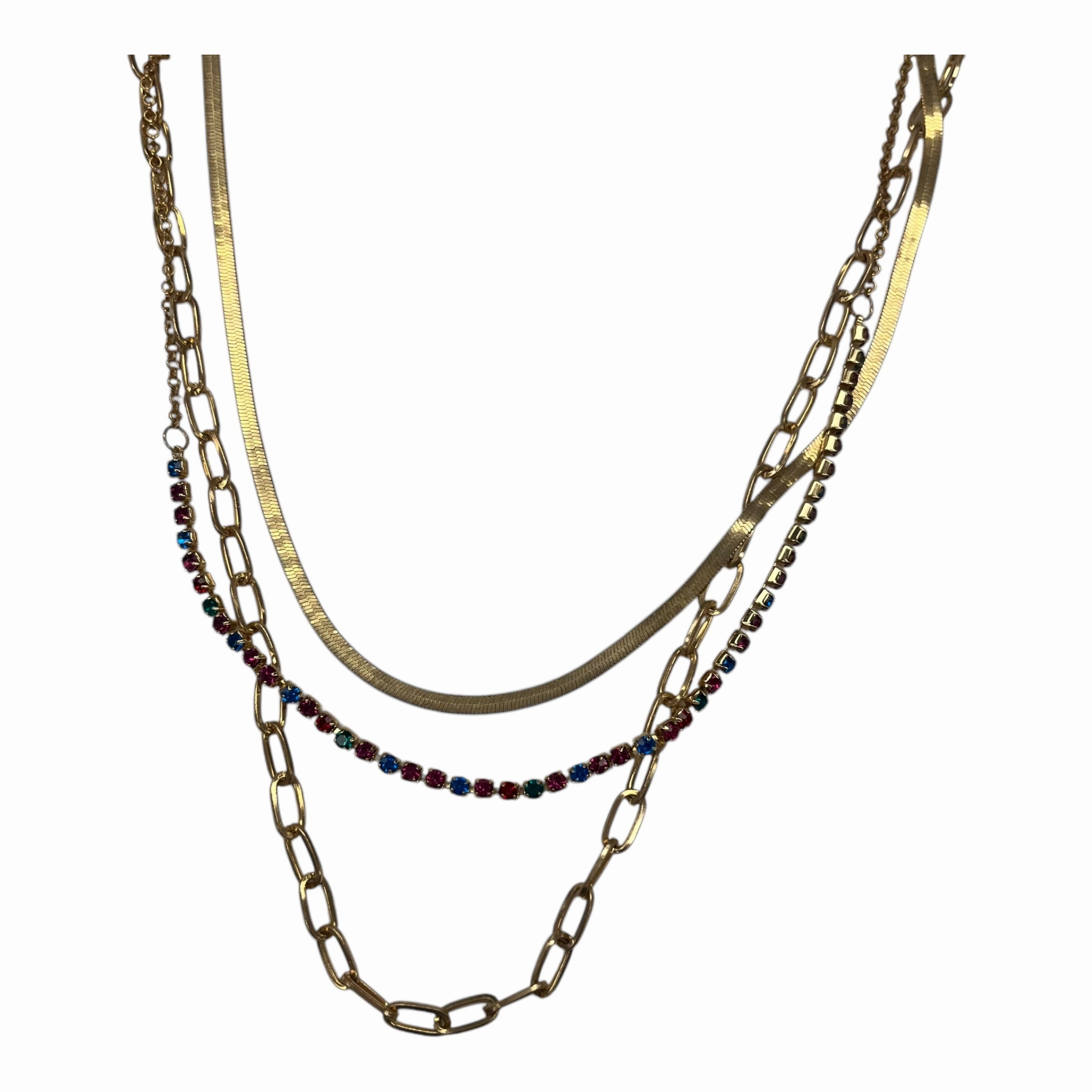 Necklace Layered By Clothes Mentor In Gold
