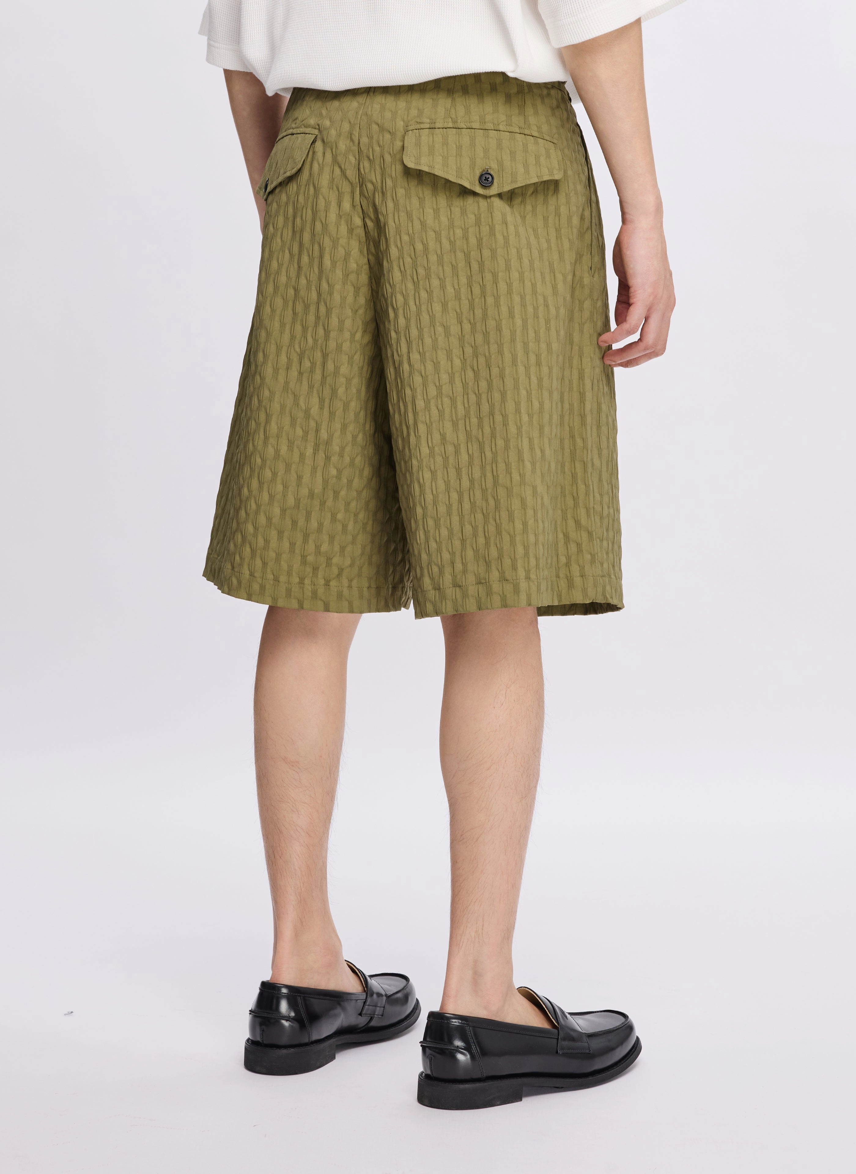 Nylon Spandex Jacquard Gurkha Shorts
