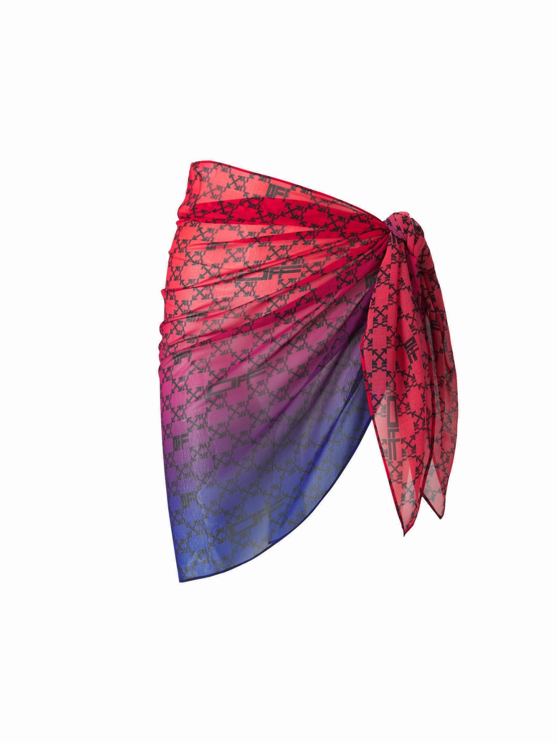 Off-White Monogram Print Asymmetric High Waisted Sarong