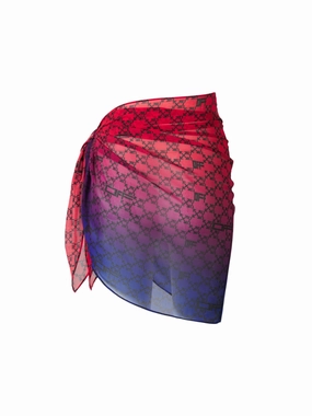 Off-White Monogram Print Asymmetric High Waisted Sarong