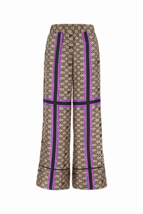 Off-White Monogram Print Wide Leg Pants