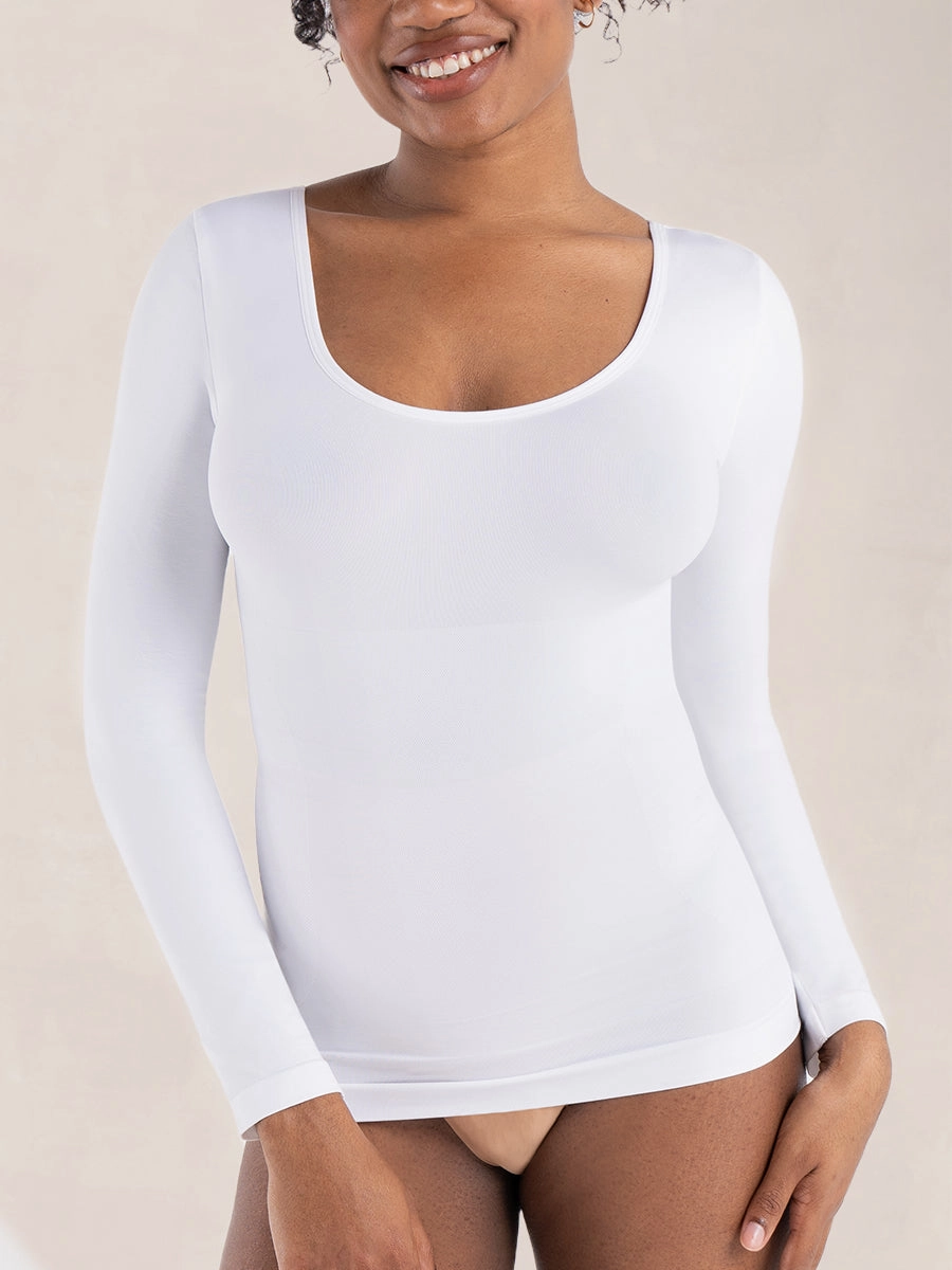 Offer: Shapermint Essentials All Day Every Day Long Sleeve Shaping T-Shirt - 60 percent OFF