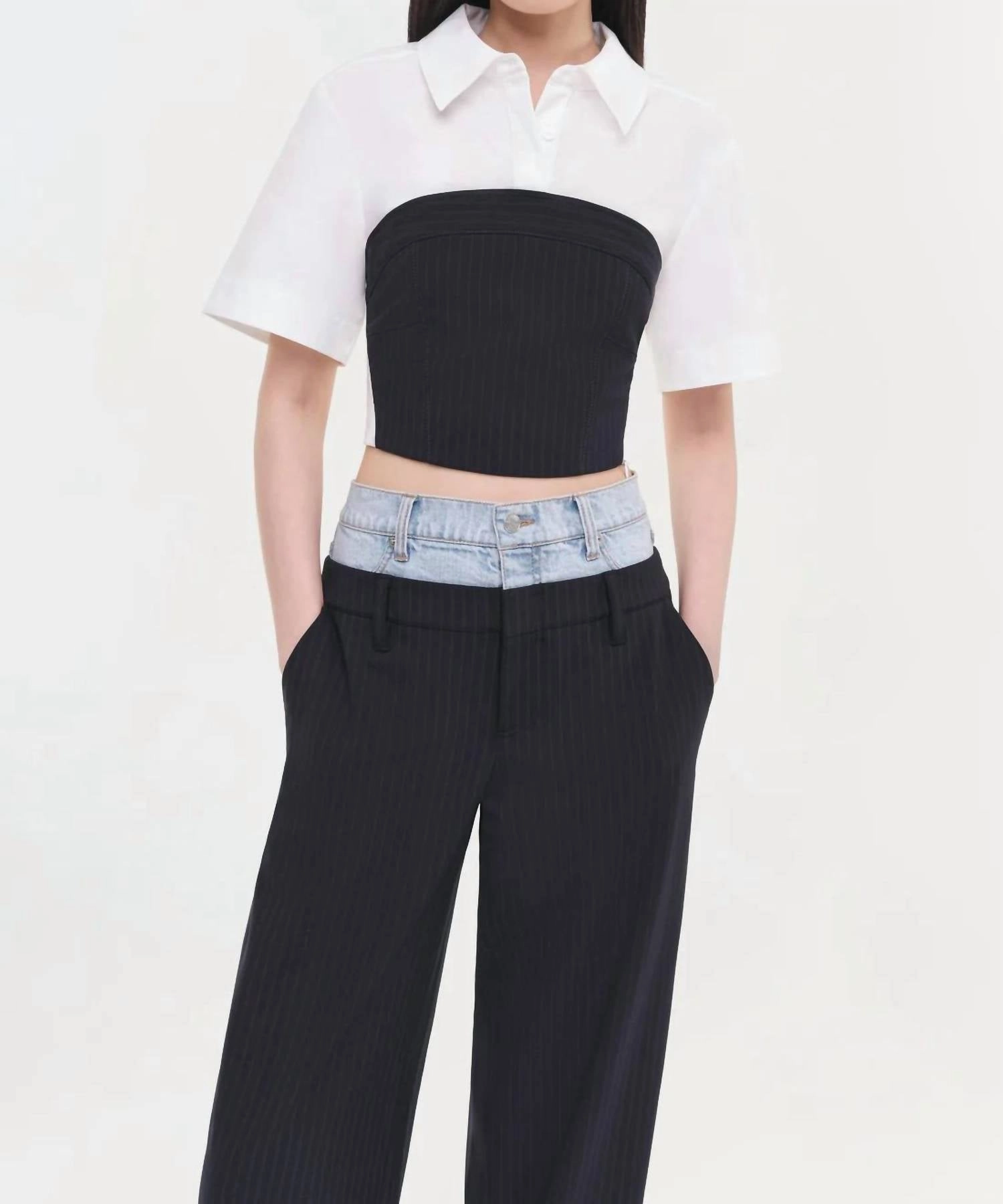 Ophelia Pant In Midnight Pinstripe Multi