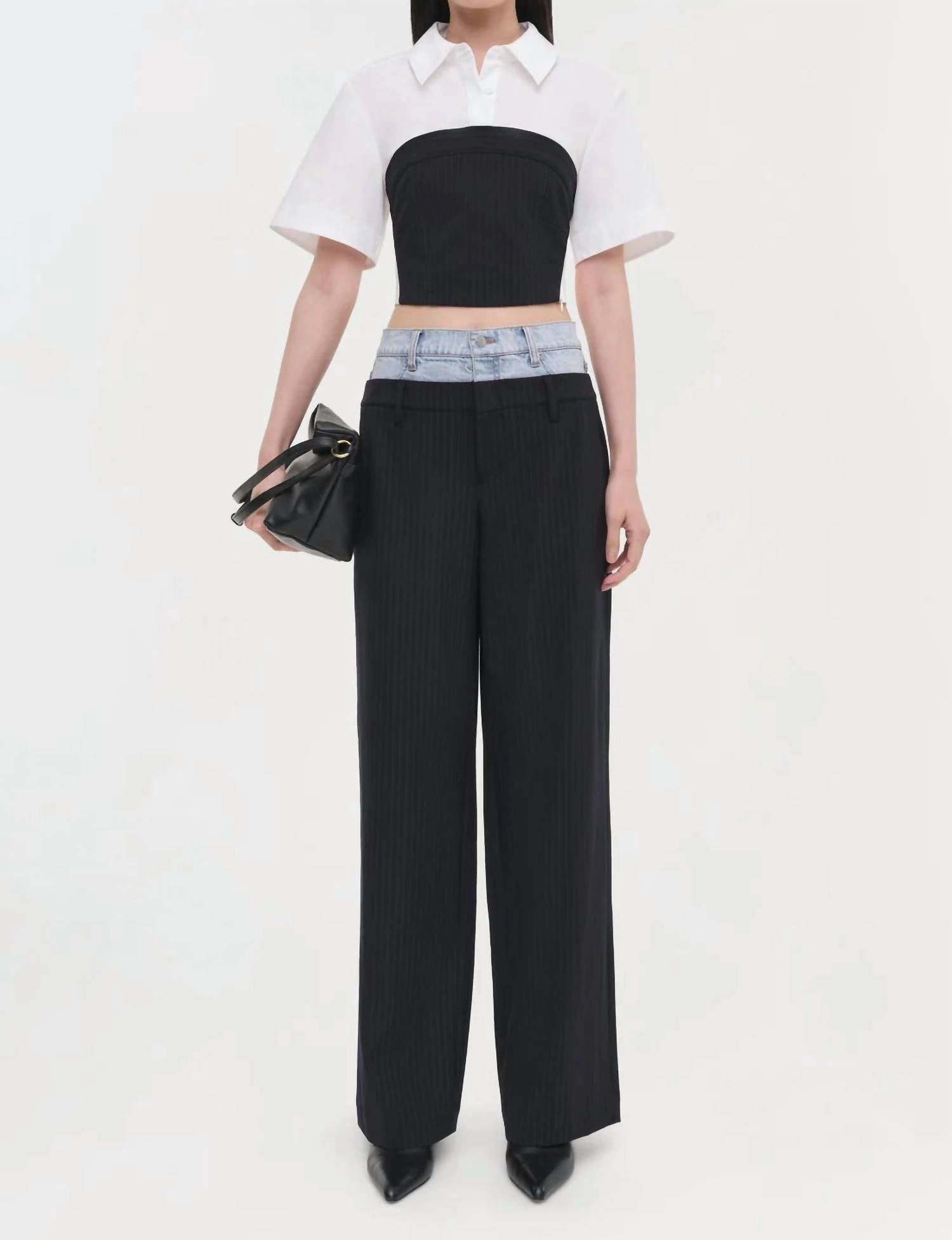 Ophelia Pant In Midnight Pinstripe Multi