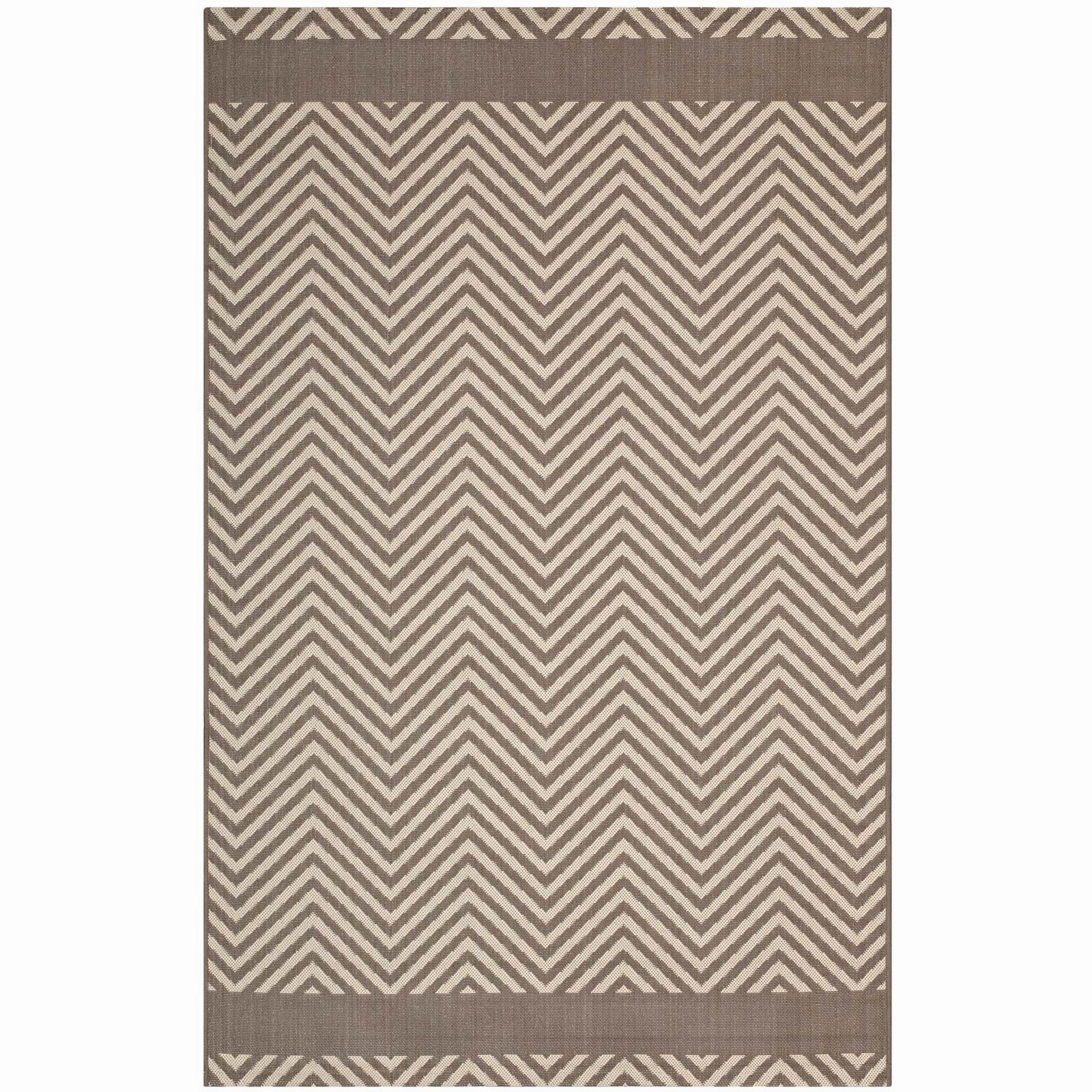 Optica Chevron With End Borders Indoor and Outdoor Area Rug by Modway