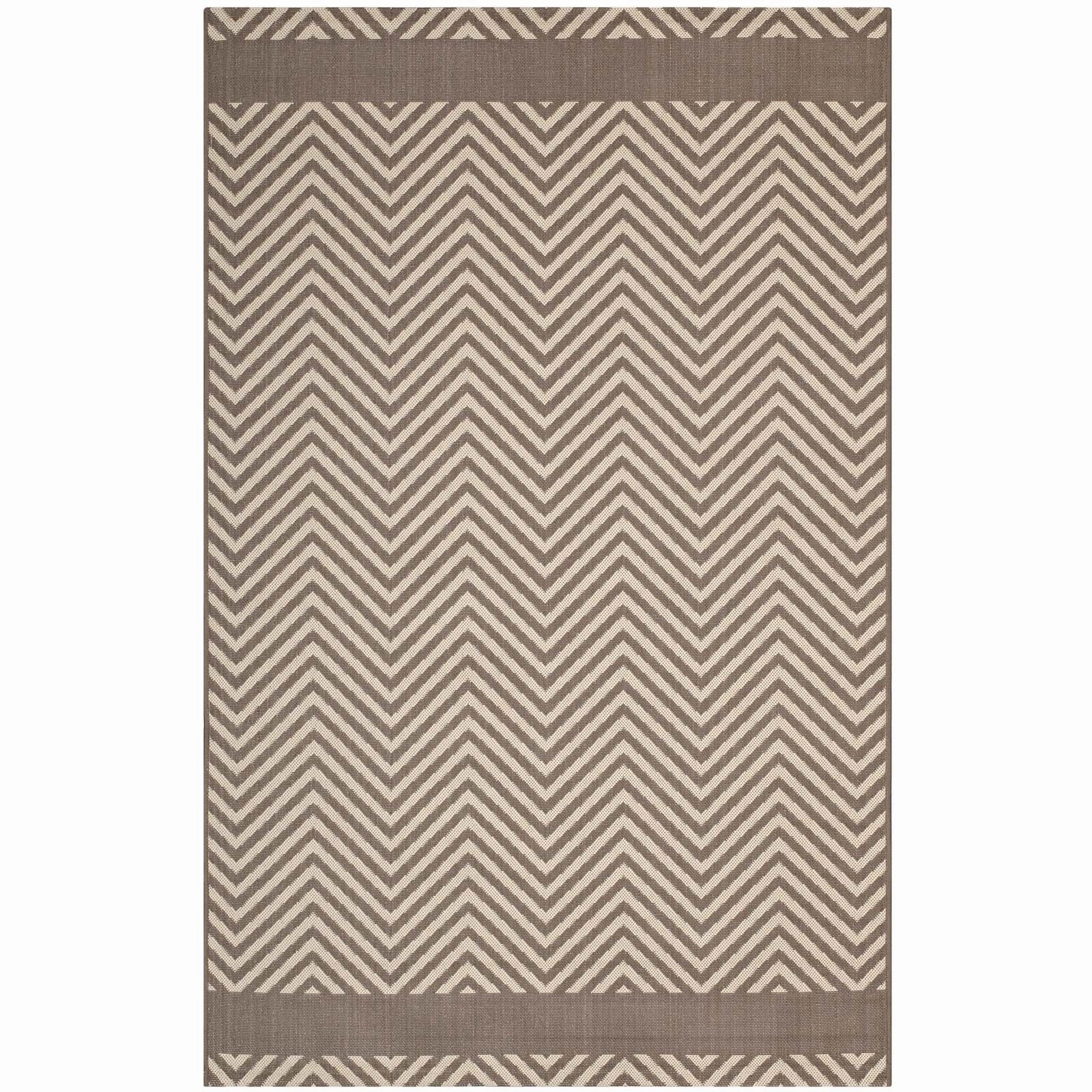 Optica Chevron With End Borders Indoor and Outdoor Area Rug by Modway