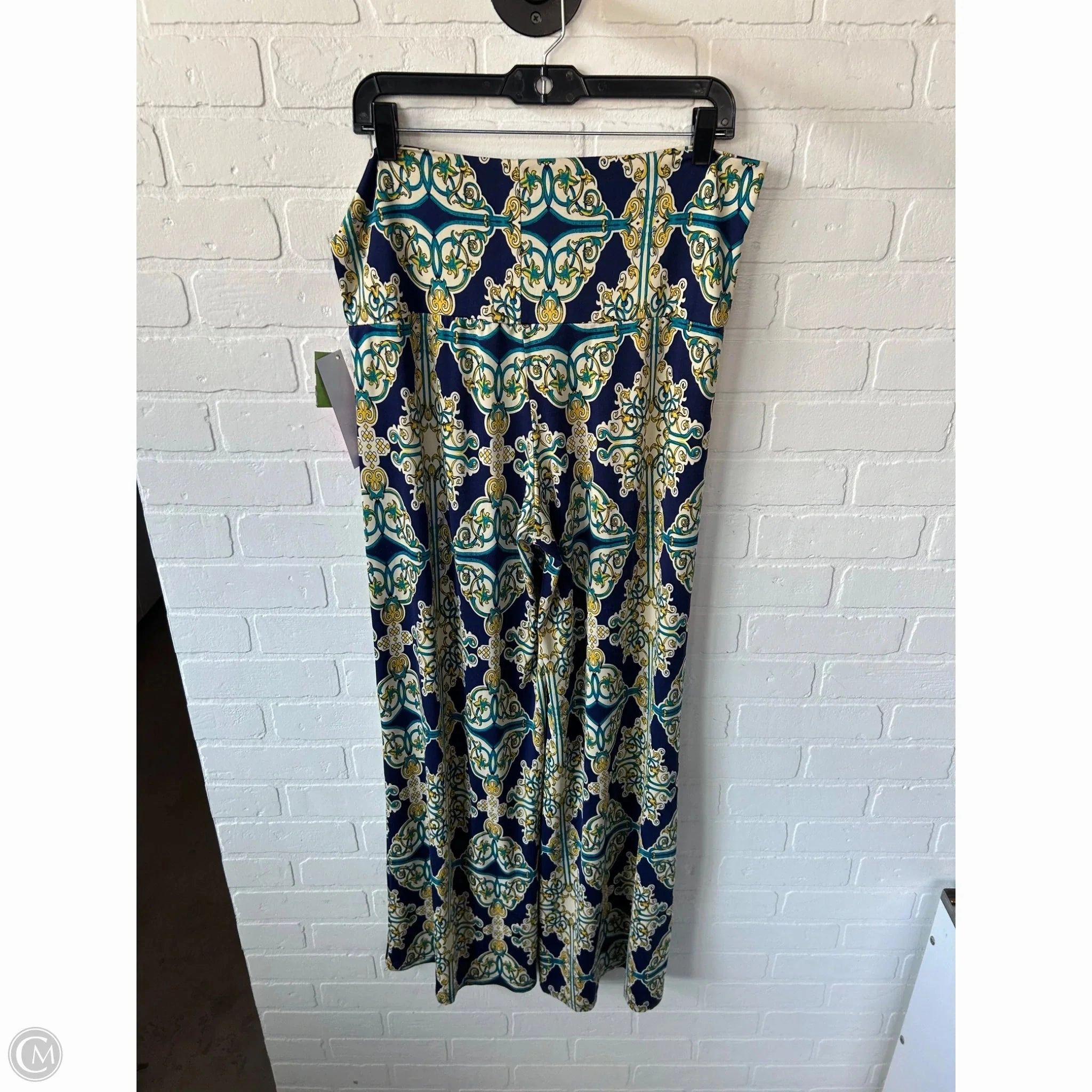 Pants Wide Leg By Clothes Mentor In Blue & Yellow, Size: 16