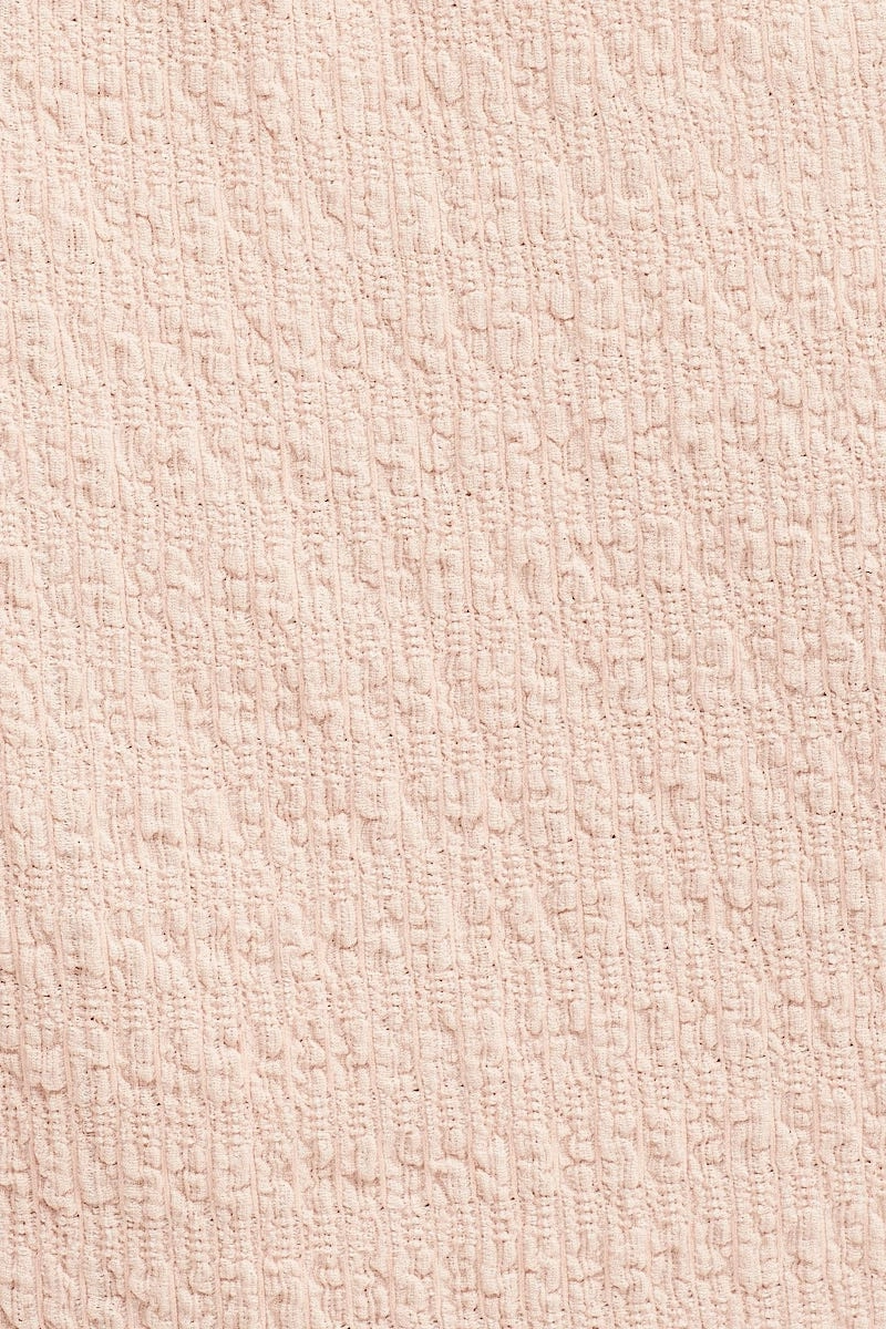 Pink Textured Mini Skirt