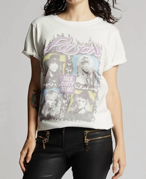 Poison Talk Dirty Animal Print Tee In White