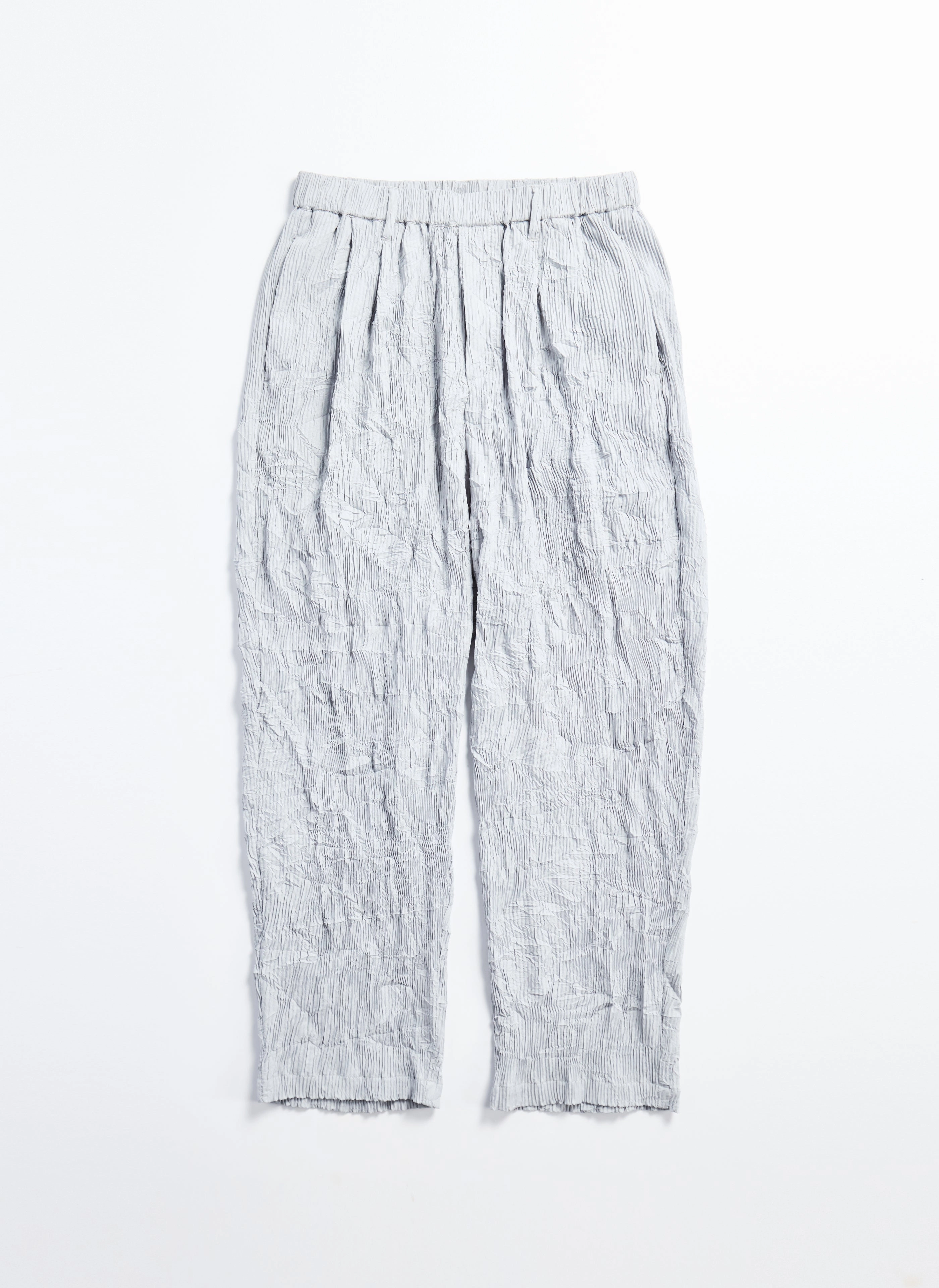 Polyester Distort Pleated Wide Tapered Pants (P-12)