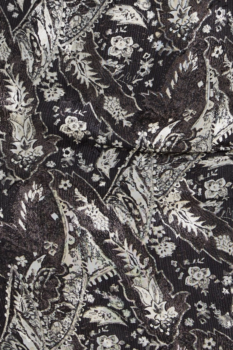 Print Mini Dress Cowl Neck