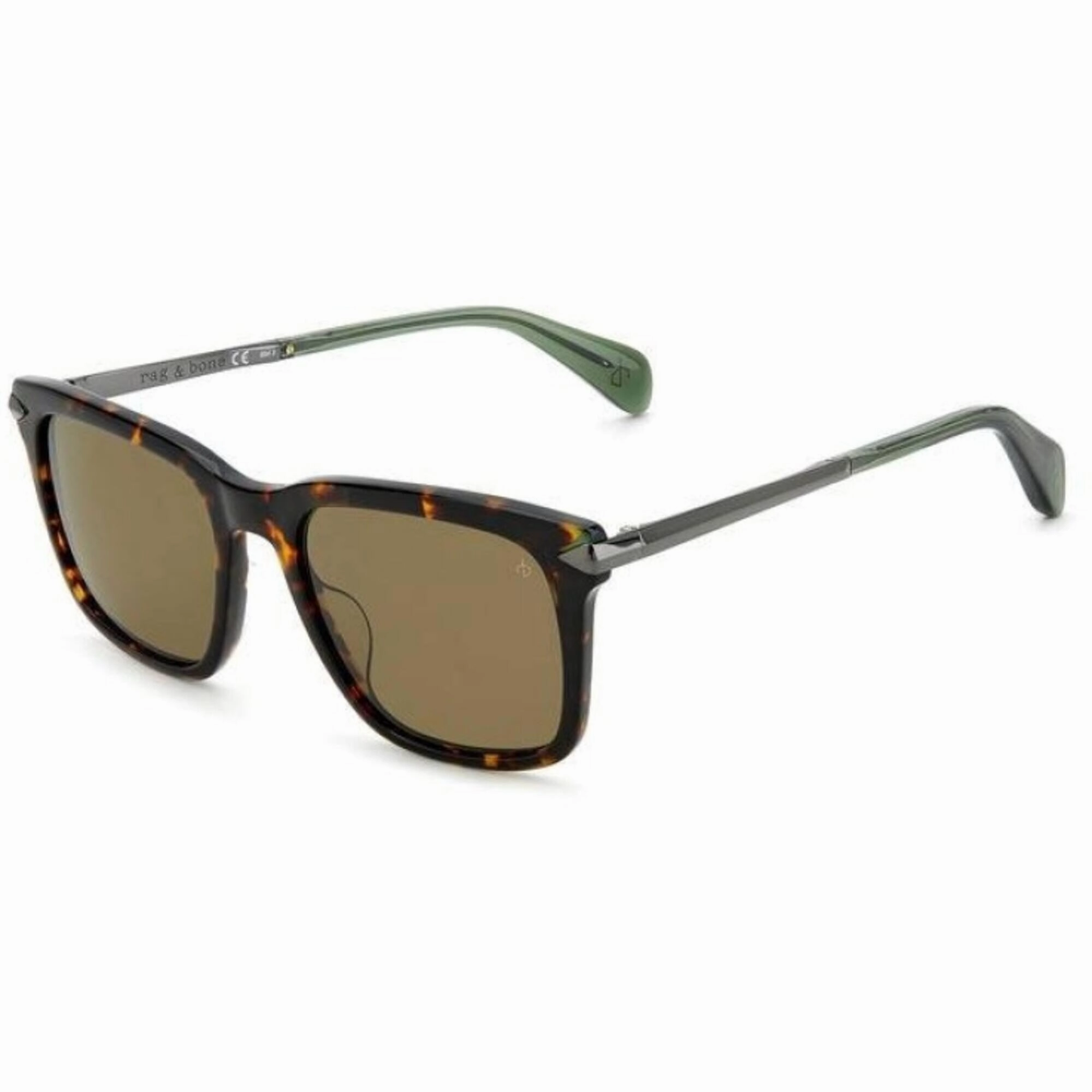 Rag and Bone Men's Sunglasses - Havana Khaki Frame Green Lens | RNB5044/S 04N3