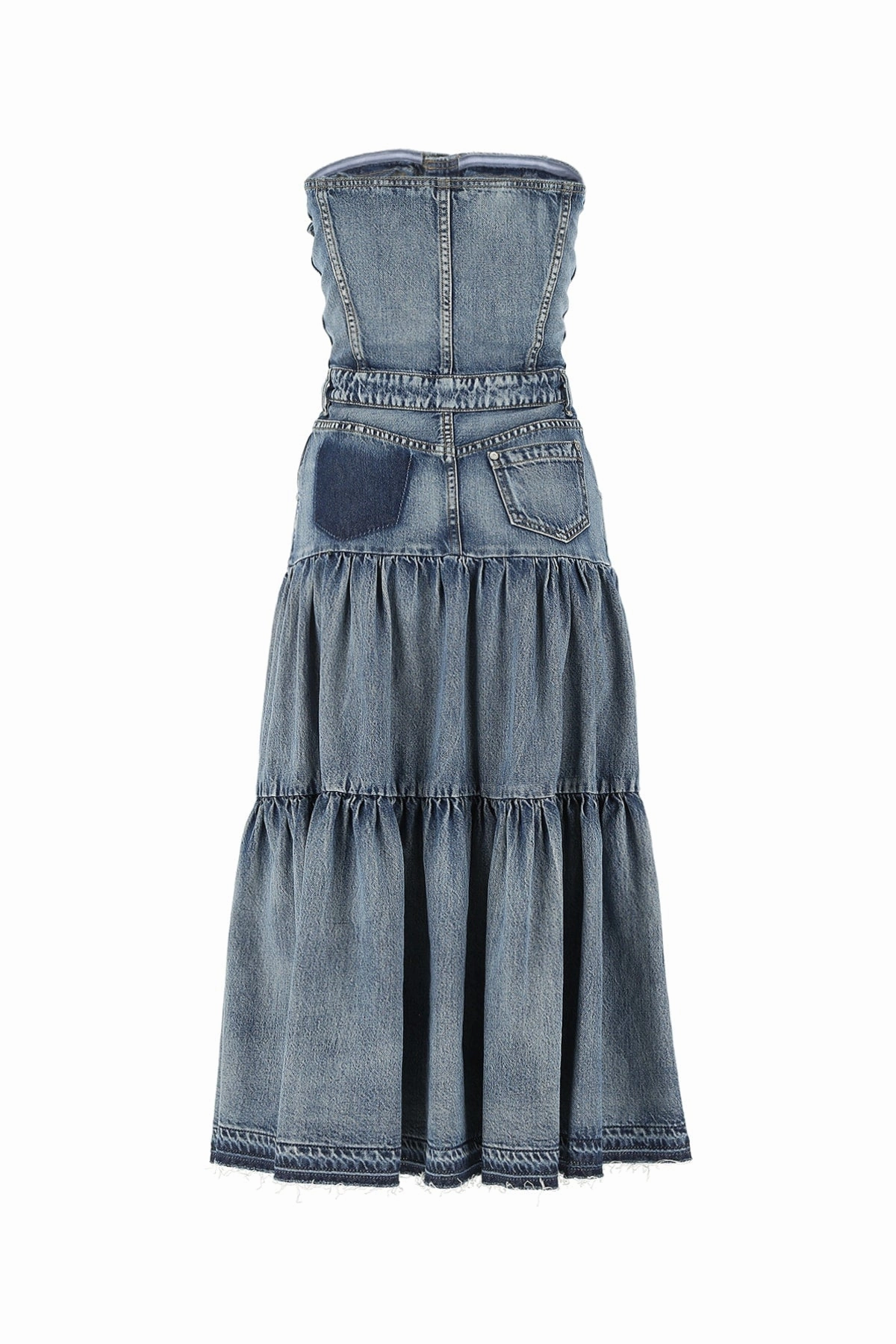 REDValentino Flounce Denim Dress