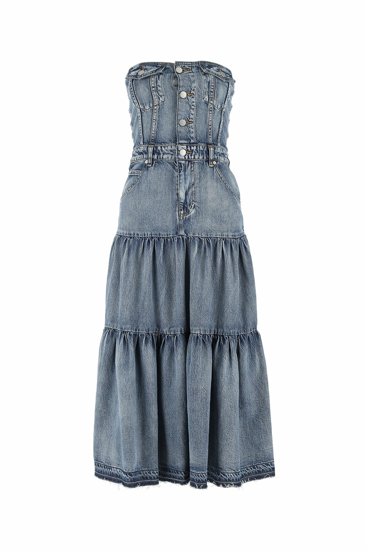 REDValentino Flounce Denim Dress
