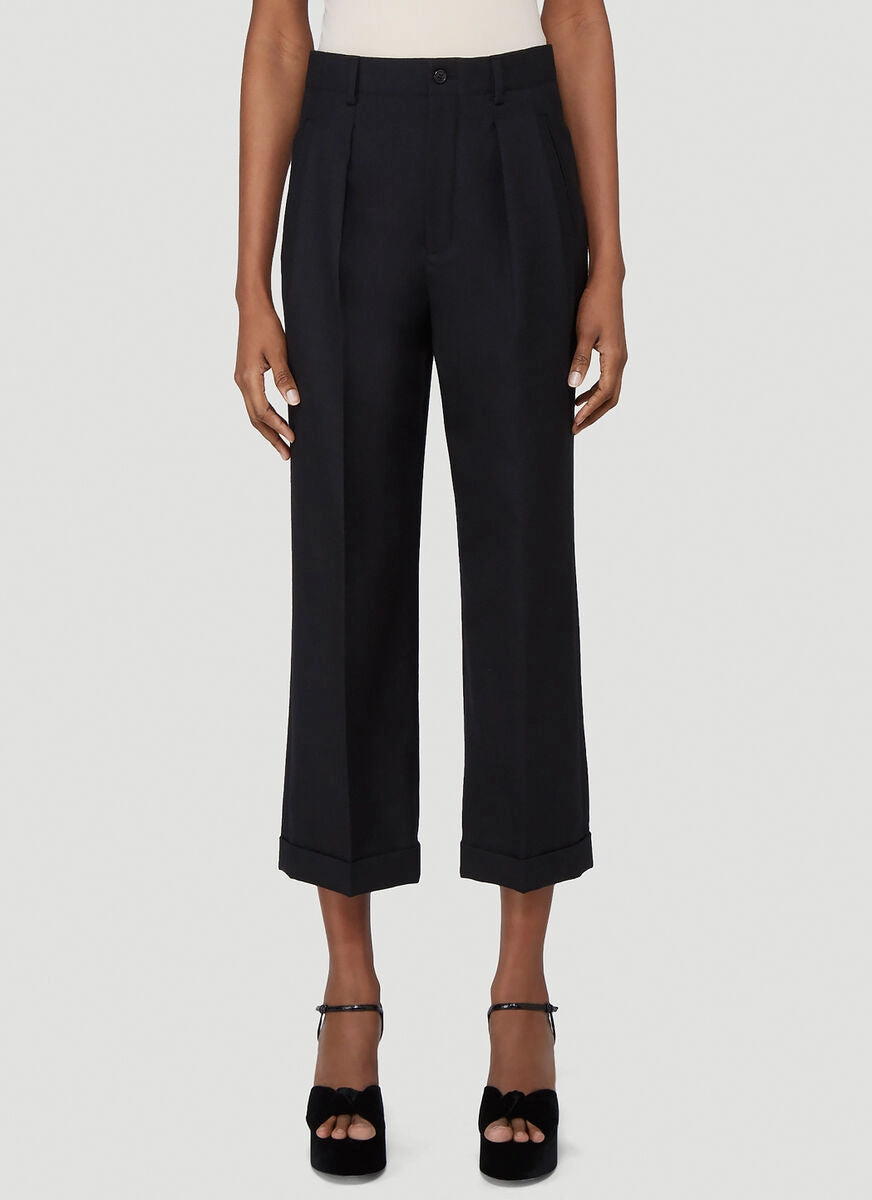 Saint Laurent Straight-Leg Cropped Trousers