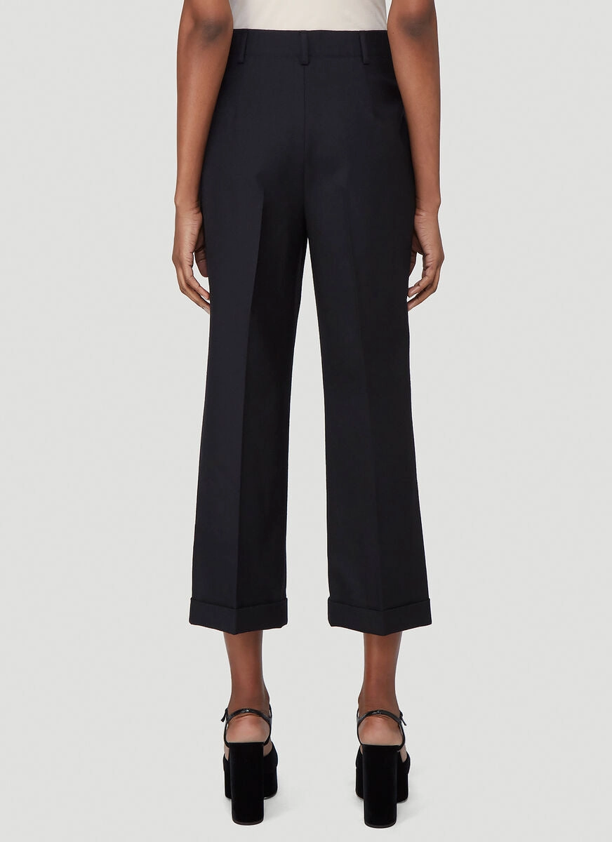 Saint Laurent Straight-Leg Cropped Trousers