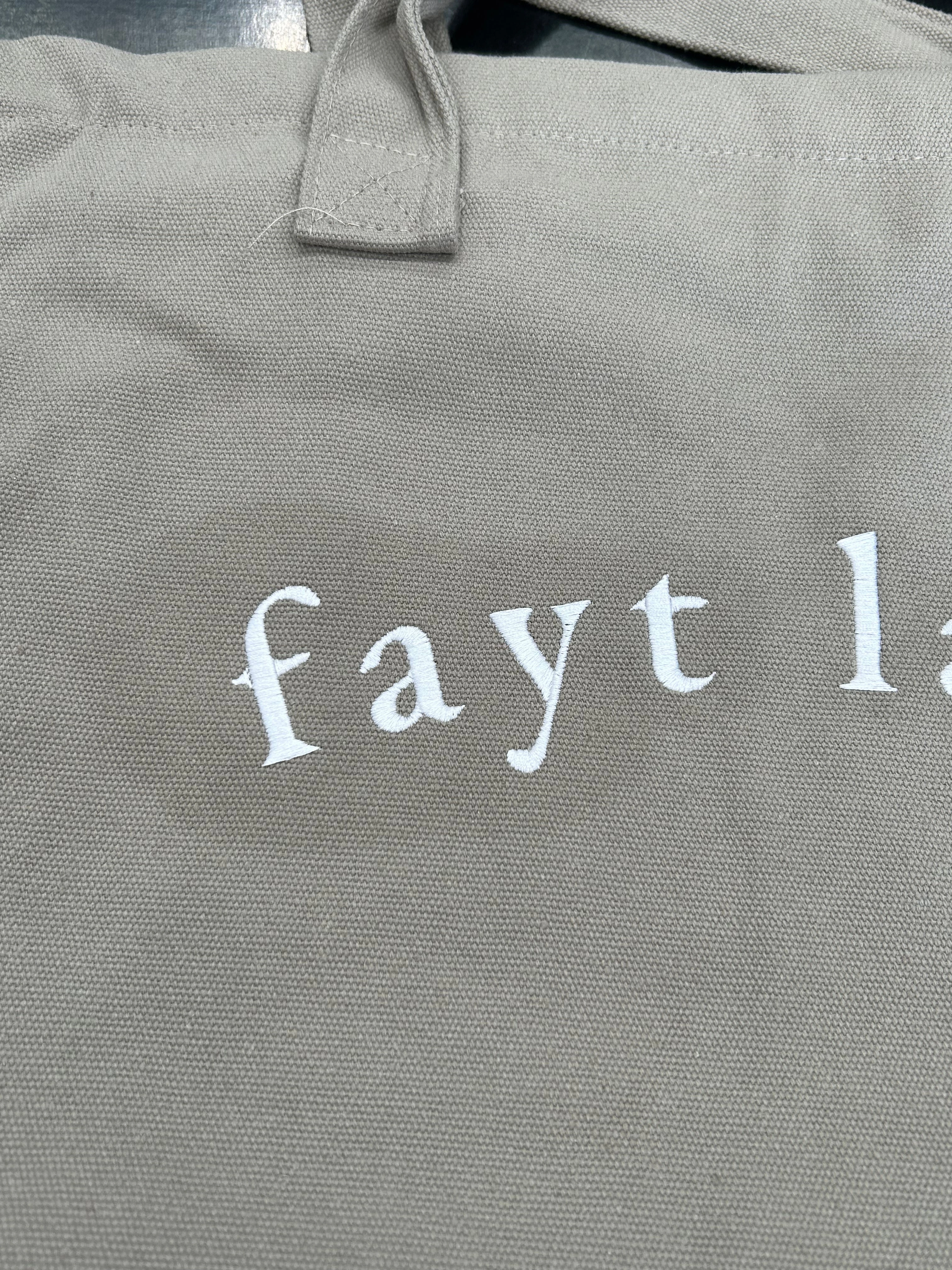 SAMPLE - FAYT TOTE BAG KHAKI LARGE (OIL MARK)