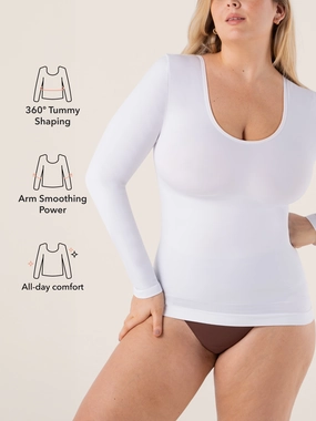 Shapermint Essentials All Day Every Day Long Sleeve Shaping T-Shirt