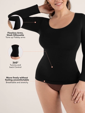 Shapermint Essentials All Day Every Day Long Sleeve Shaping T-Shirt