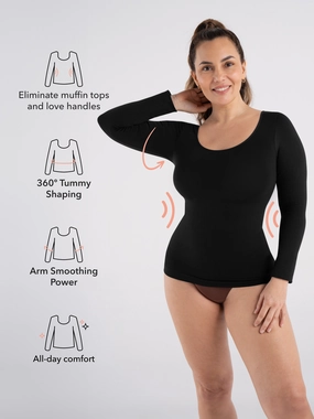 Shapermint Essentials All Day Every Day Long Sleeve Shaping T-Shirt