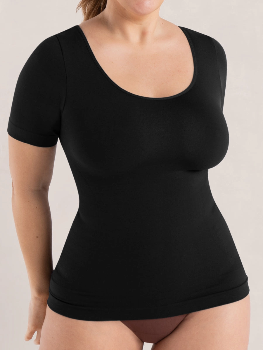 Shapermint Essentials All Day Every Day Short Sleeve Shaping T-Shirt - Wear Test