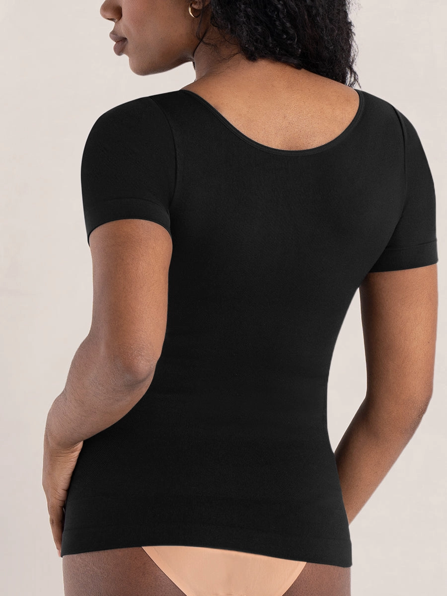 Shapermint Essentials All Day Every Day Short Sleeve Shaping T-Shirt - Wear Test