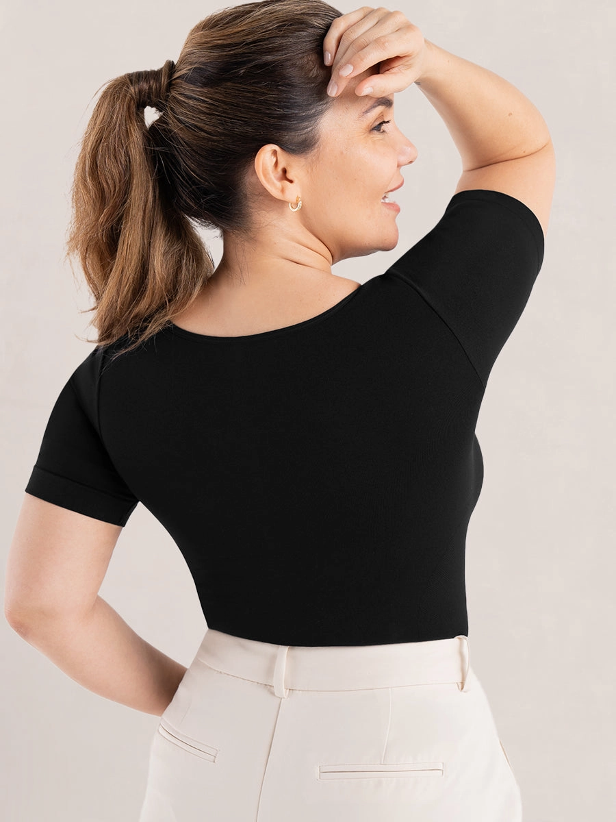 Shapermint Essentials All Day Every Day Short Sleeve Shaping T-Shirt - Wear Test