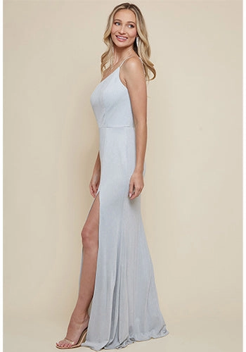 Silvia One Shoulder Dress in Silver