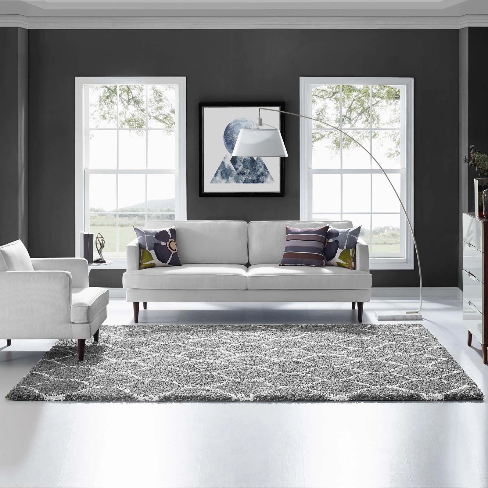 Solvea Moroccan Trellis Shag Area Rug by Modway