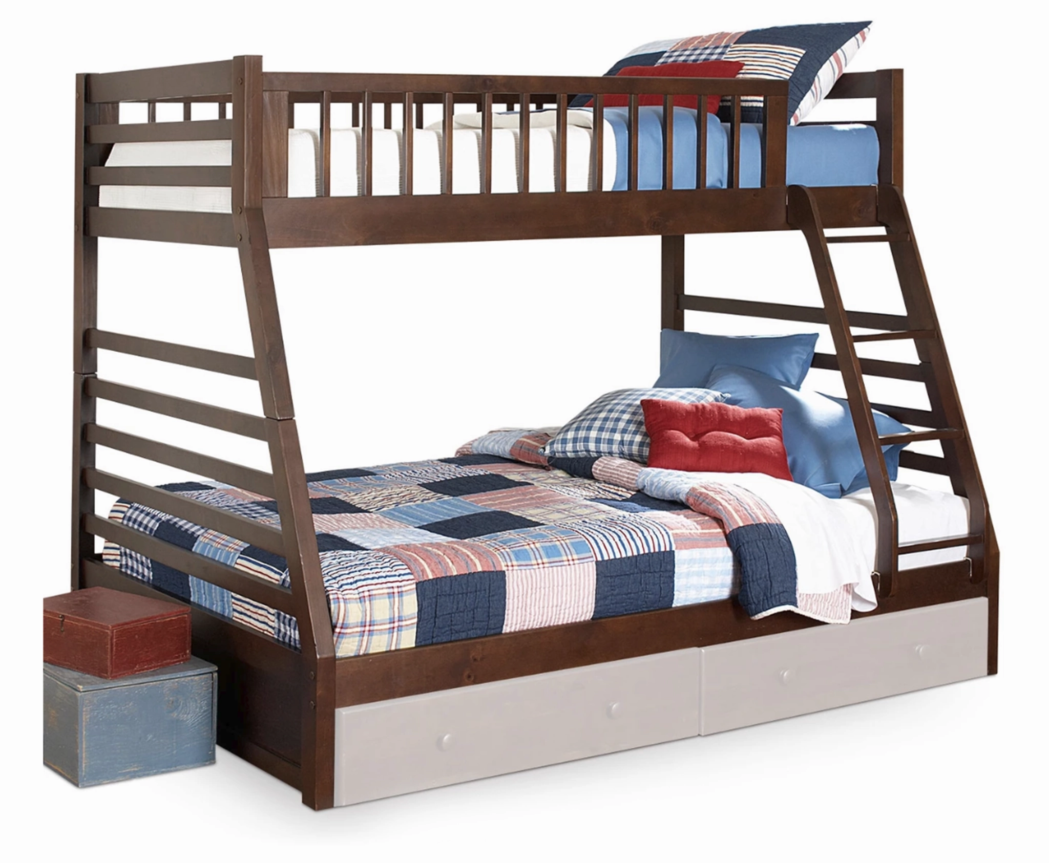 Starship Twin over Full Bunk Bed - Chocolate Cherry
