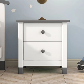 Streamdale Wooden Nightstand with Two Drawers for Kids, End Table for Bedroom