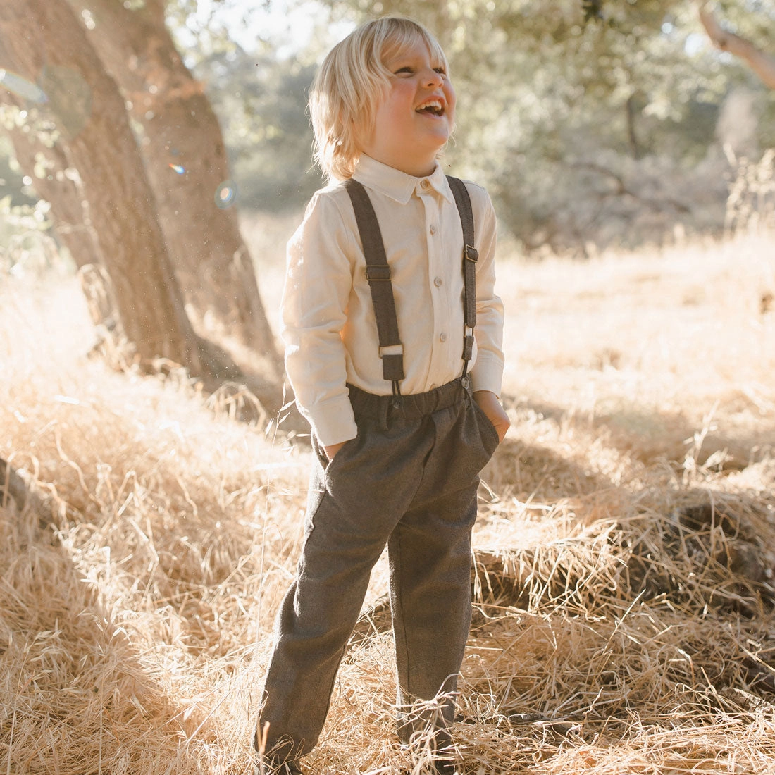 Suspender Pant - Heathered Black Melange - FINAL SALE