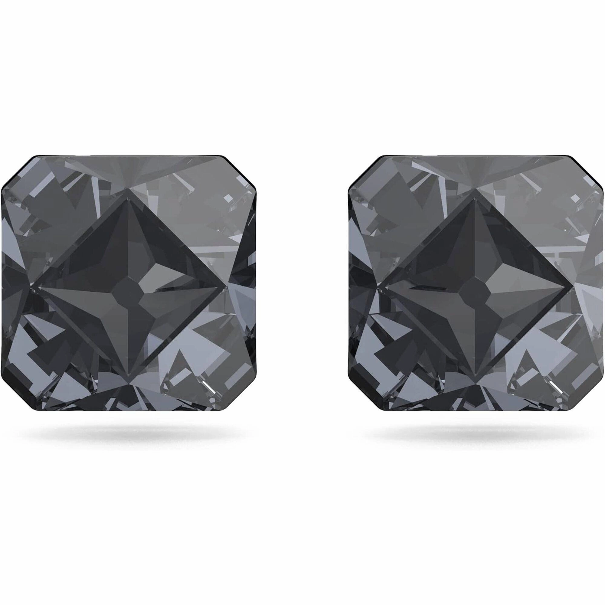 Swarovski Women's Stud Earrings - Chroma Grey Pyramid Cut Crystals | 5613723