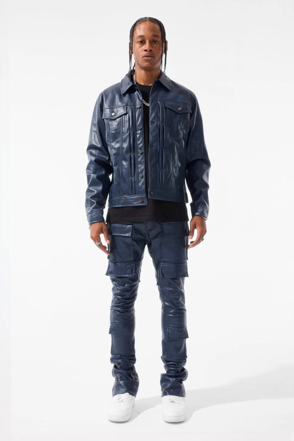 Thriller Trucker Jacket (Midnight Blue)