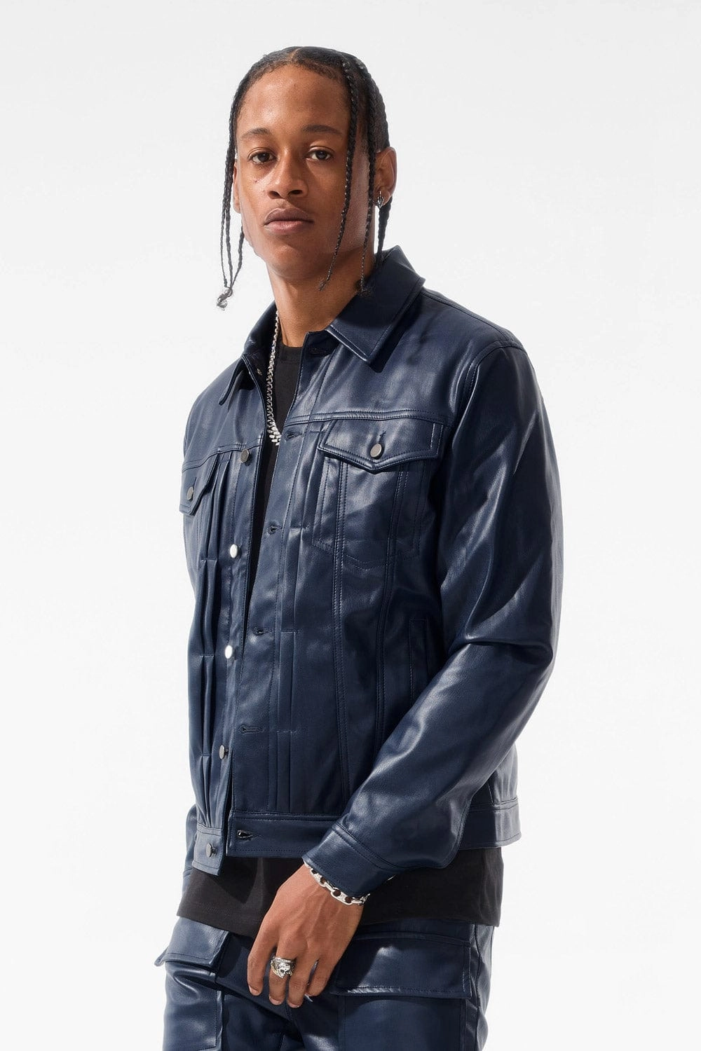 Thriller Trucker Jacket (Midnight Blue)