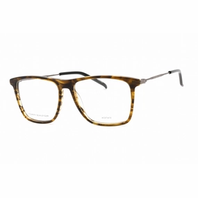 Tommy Hilfiger Men's Eyeglasses - Full Rim Khaki Horn Metal Frame | TH 1876 0517 00