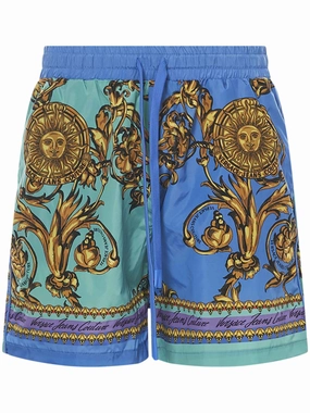 Versace Jeans Couture Baroque Pattern Drawstring Swim Shorts