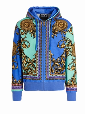 Versace Jeans Couture Baroque Printed Zipped Hoodie