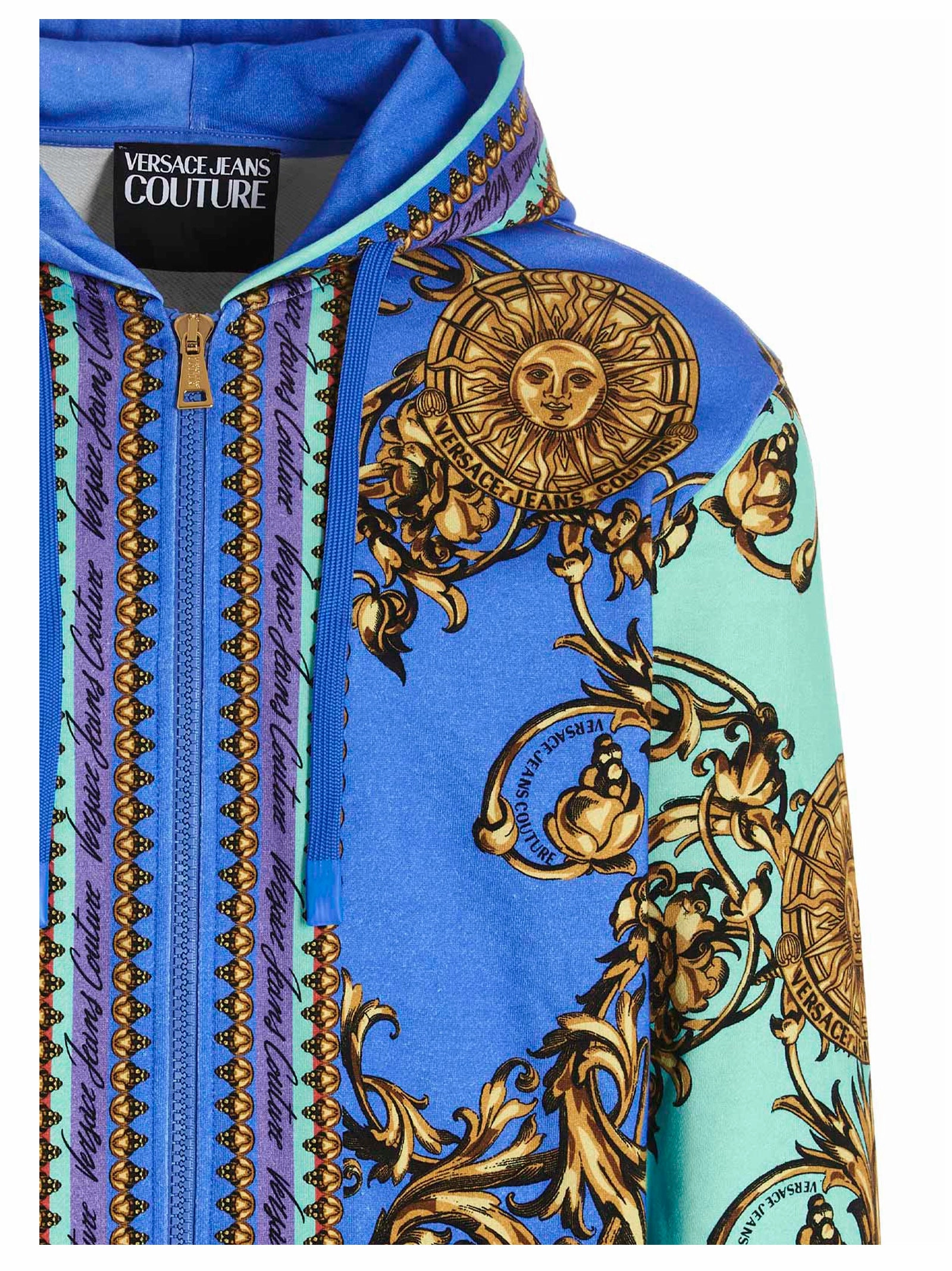 Versace Jeans Couture Baroque Printed Zipped Hoodie