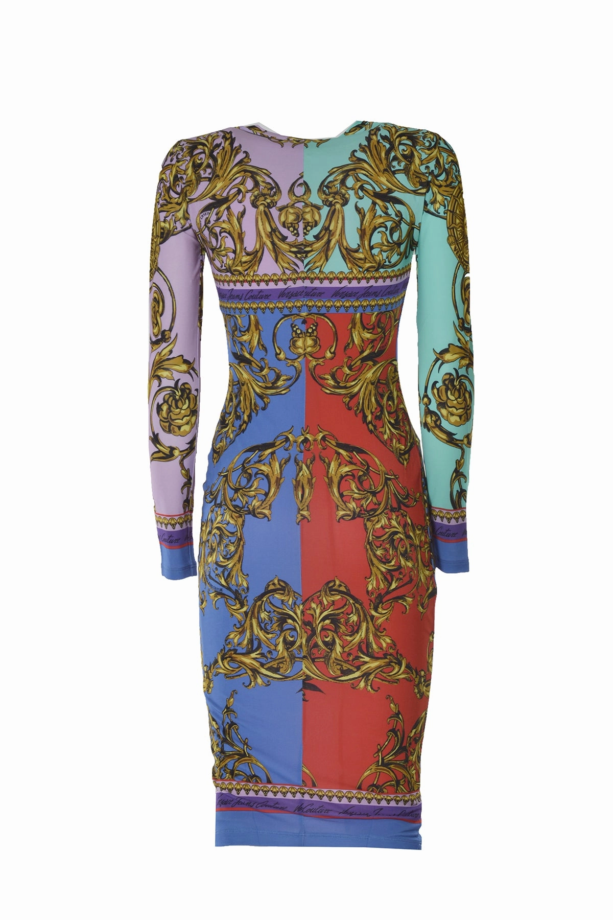 Versace Jeans Couture Garland Sun Regalia Baroque Long-Sleeved Dress