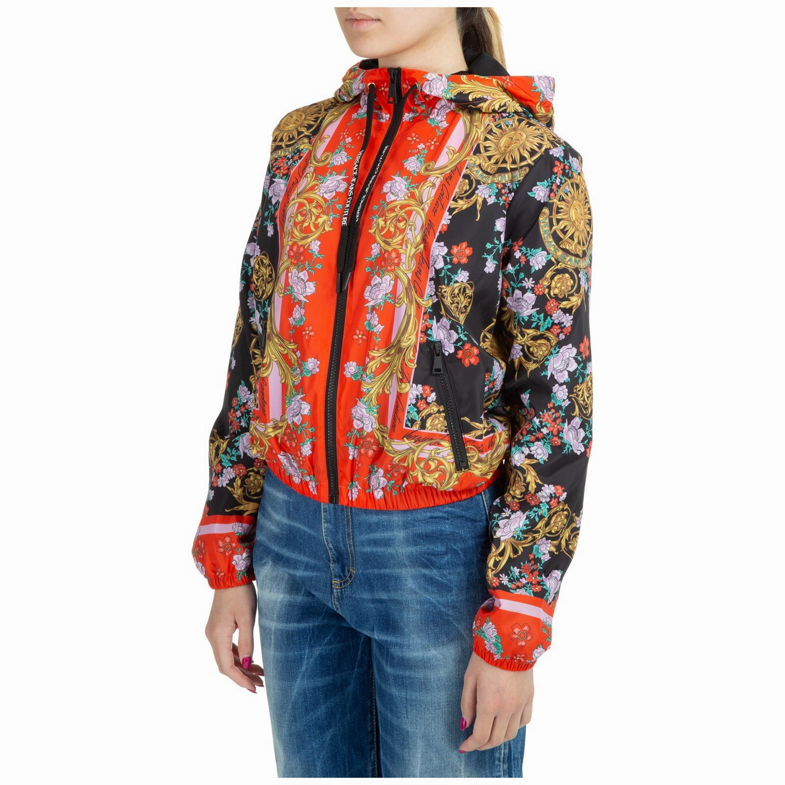 Versace Jeans Couture Sun Flower Garland Zip-Up Jacket