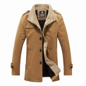 West Louis™ Lambswool Stand Collar Peacoat