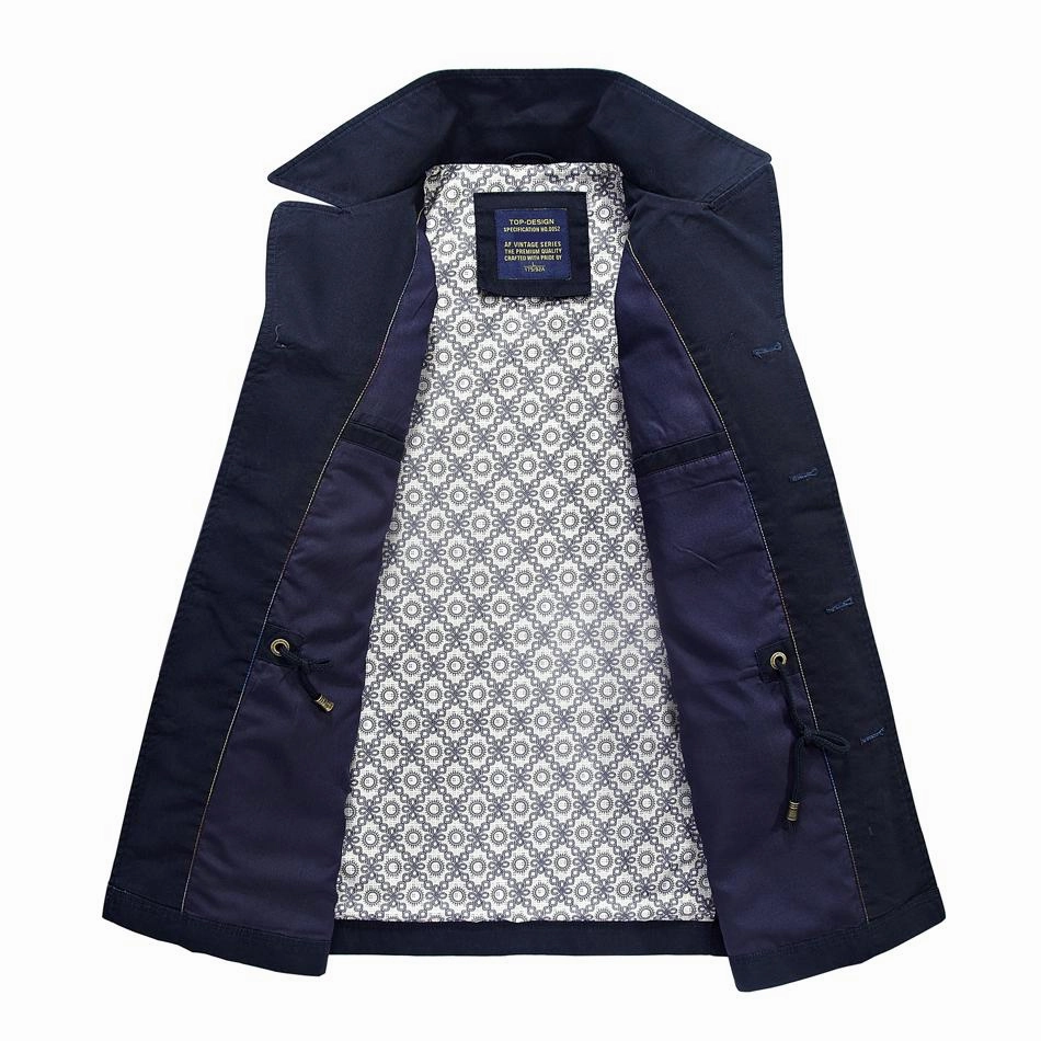 West Louis™ Long Section Fashion Trench Coat