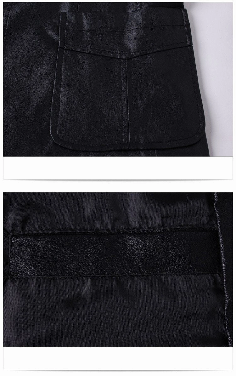 West Louis™ Soft PU Leather Male Blazer