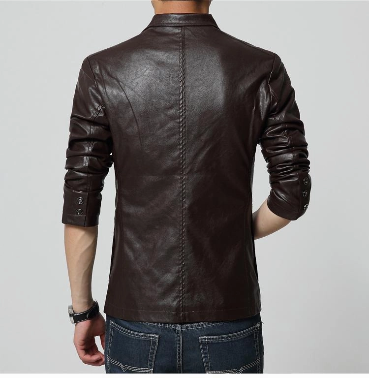 West Louis™ Soft PU Leather Male Blazer