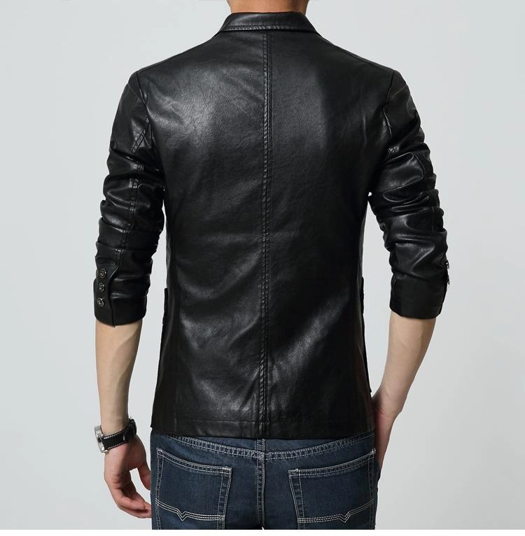 West Louis™ Soft PU Leather Male Blazer