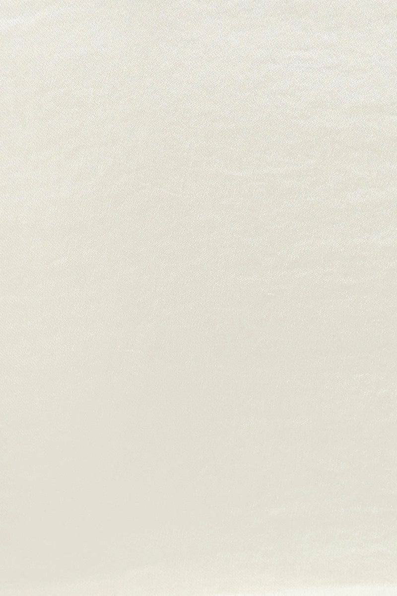 White Cami Top Sleeveless Cowl Neck Crop Satin