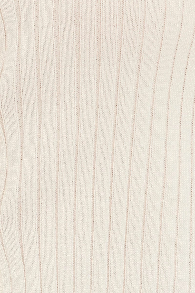 White Collar Knit Crop Cardigan Short Sleeve