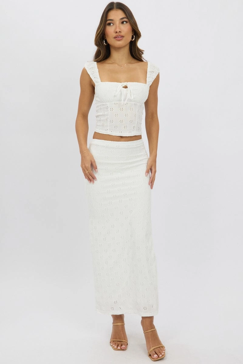 White Eyelet Top Sleeveless